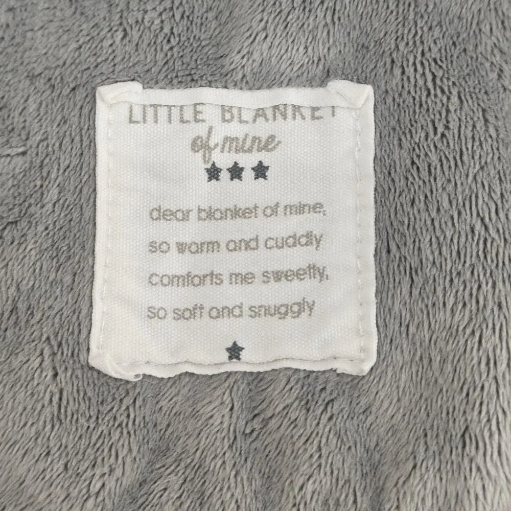 Carters Child of Mine Little Blanket Plush Soft Satin Trim Lovey Security Gray